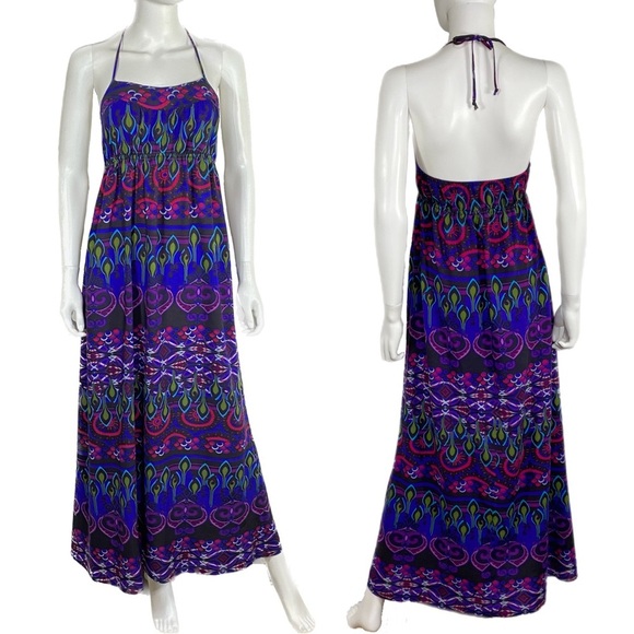 Xhilaration Multi-Color Halter Maxi Dress - Picture 1 of 6